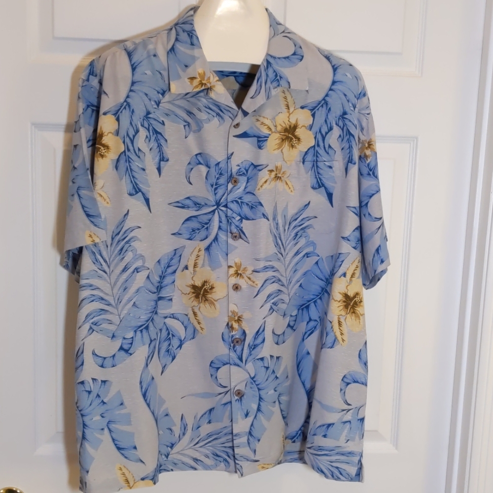 Caribbean Pure Silk Short Sleeye Shirt XXL